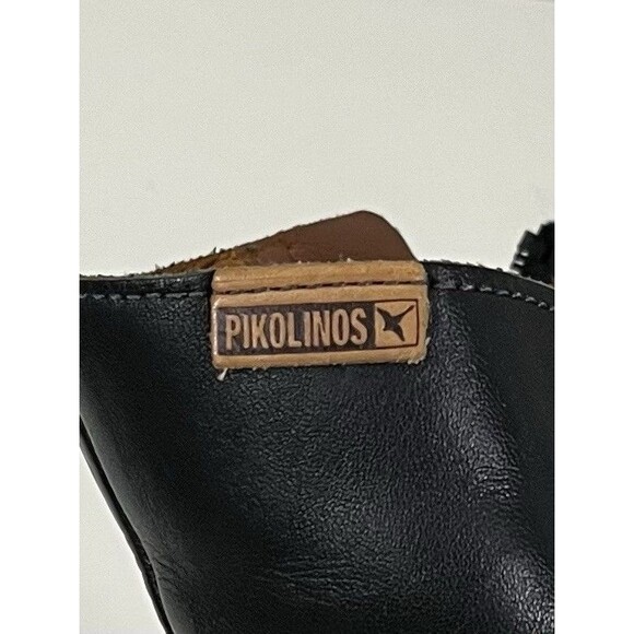 Pikolinos Verona Women 40 Black Leather Mid-Calf Zip Boots Ankle Heels Boho - Picture 10 of 13